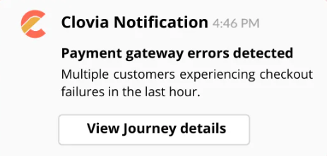 Slack notification from Clovia